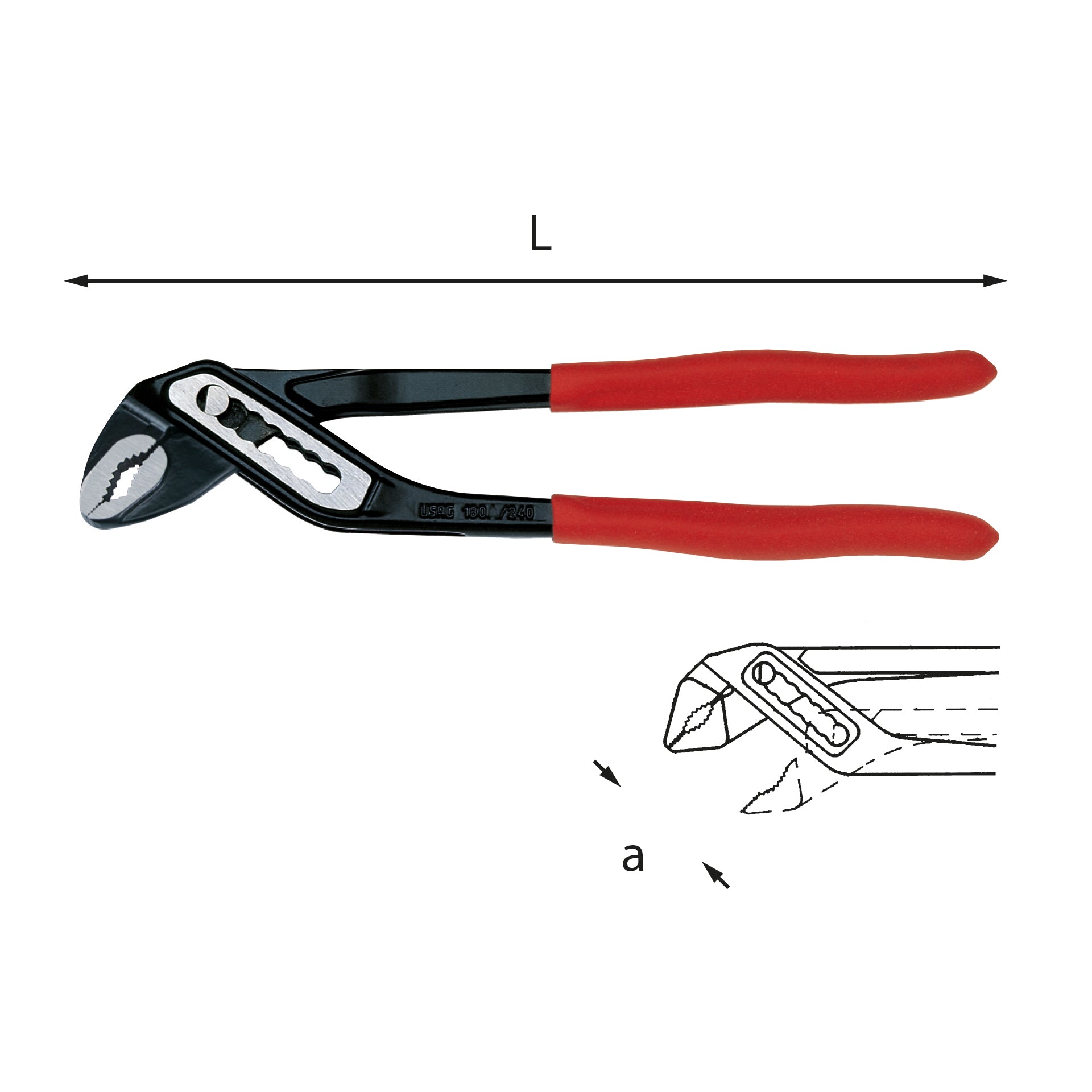 180 C - Adjustable pliers with closed hinge - Usag  180 C - Adjustable pliers with closed hinge - Usag